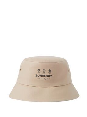 Burberry Cream Logo Bucket Hat